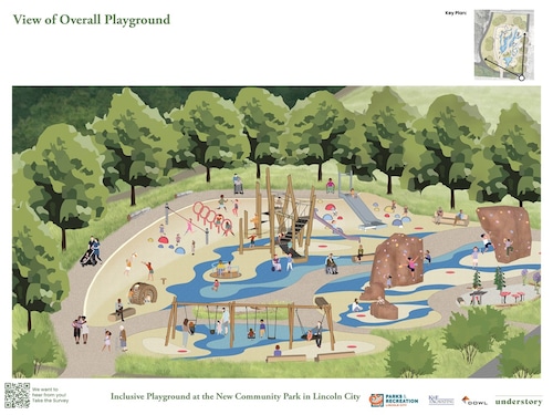 An artist's rendering of the playground
